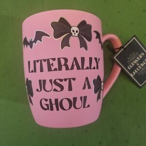 Spooky Pink Halloween 2025 Mug with Bats and Bows